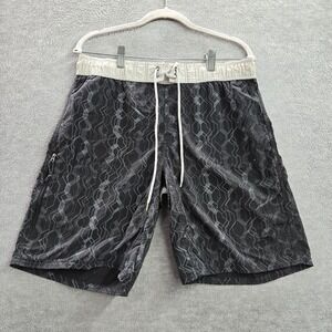 The North Face Men Board Shorts S/P Black Geometric Nylon Drawstring